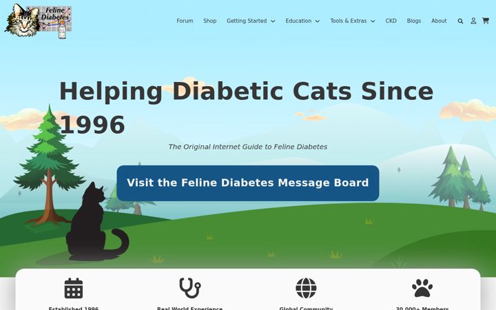 Screenshot of felinediabetes.com