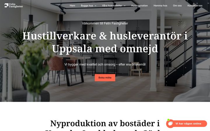 Zrzut ekranu felinfastigheter.se
