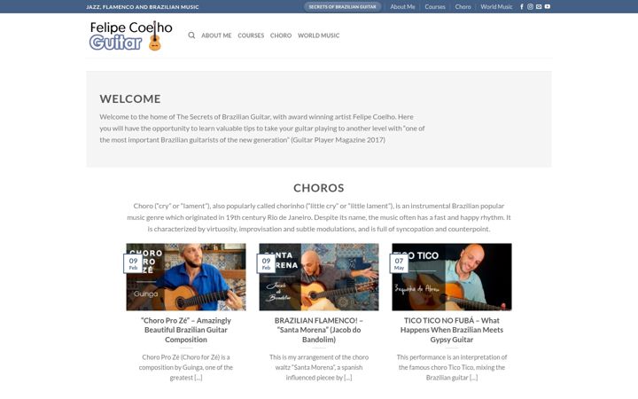 Screenshot of felipecoelhoguitar.com