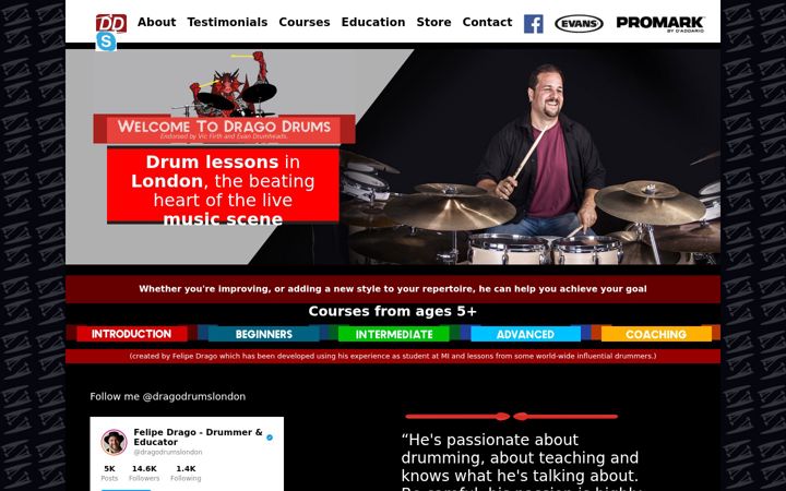 Screenshot of felipedrago.com