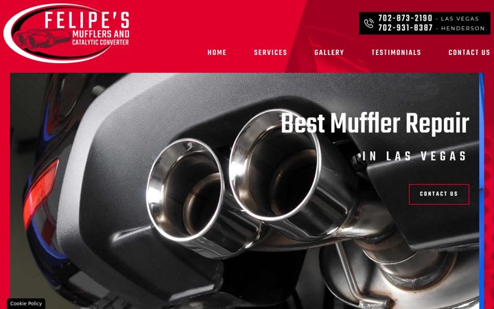 Screenshot of felipesmufflerslasvegas.com