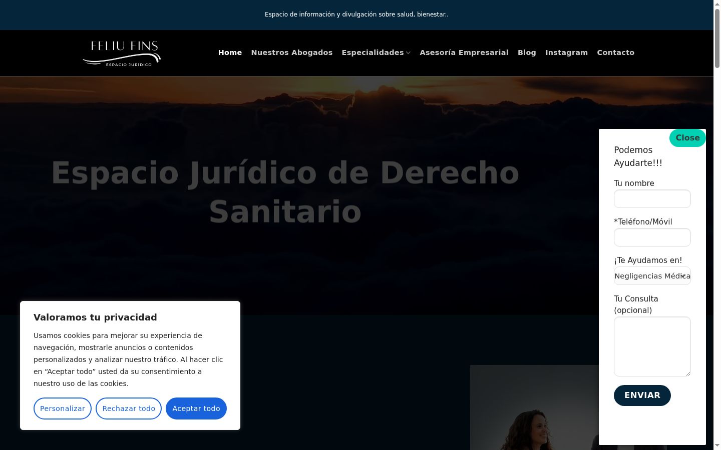Screenshot of the consent banner shown before any interaction