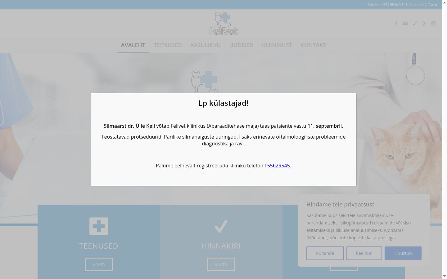 Screenshot del banner di consenso mostrato prima di qualsiasi interazione