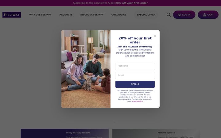 Screenshot of feliway.co.uk