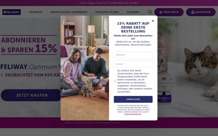 Screenshot von feliway.de