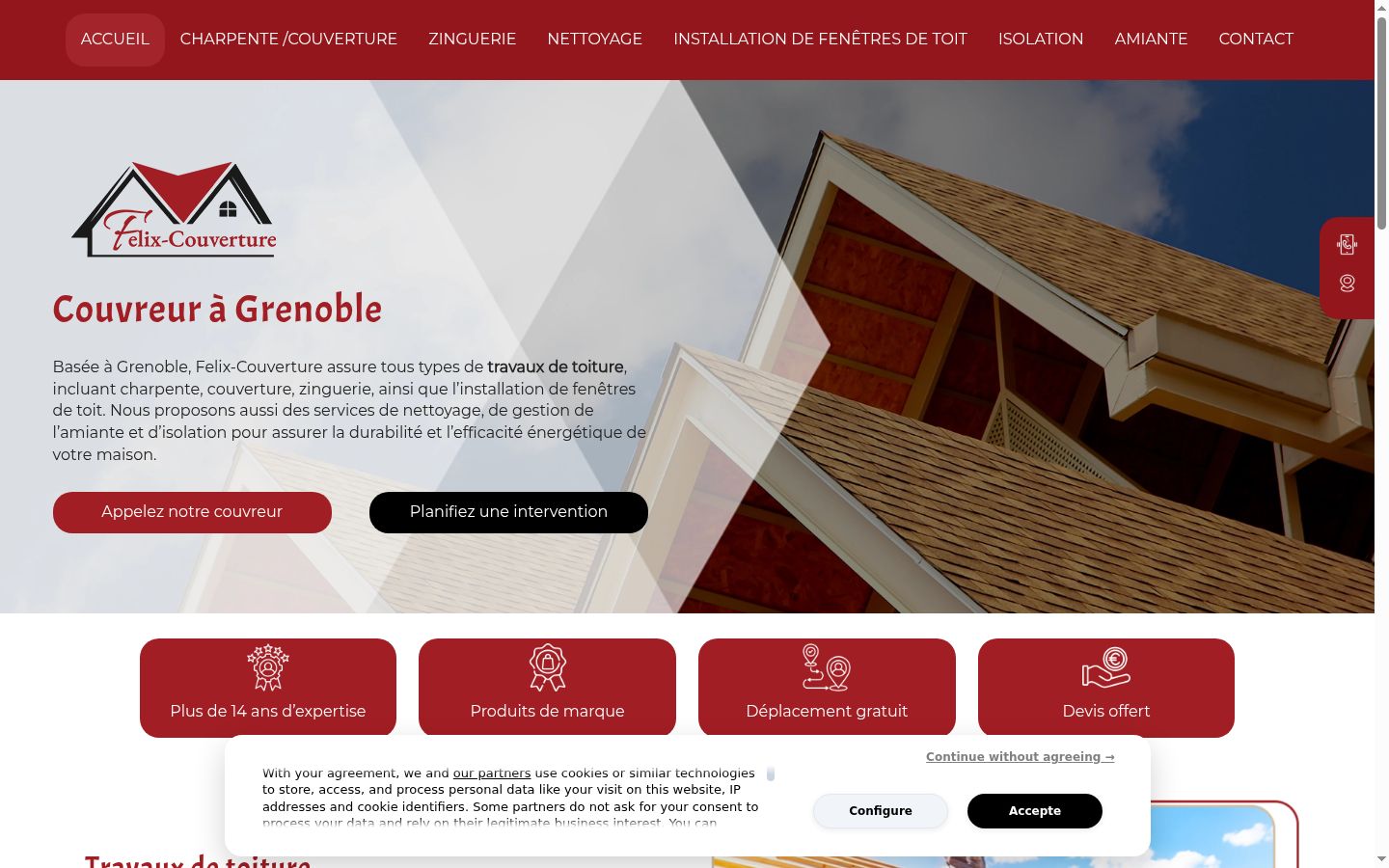 Screenshot des Einwilligungsbanners vor jeglicher Interaktion