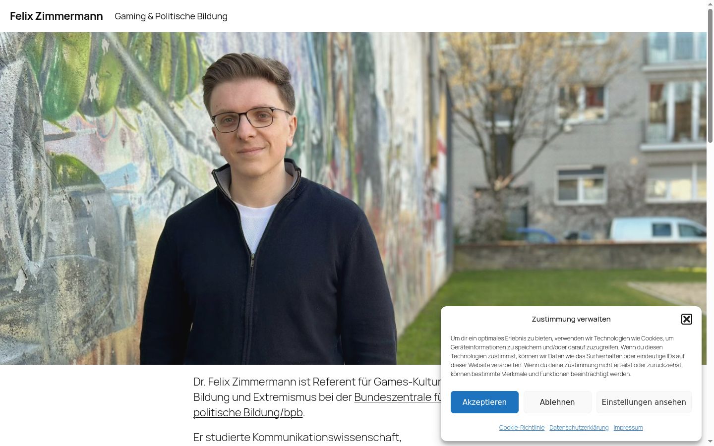 Skjermbilde av samtykkebanneret slik det vises før noen interaksjon