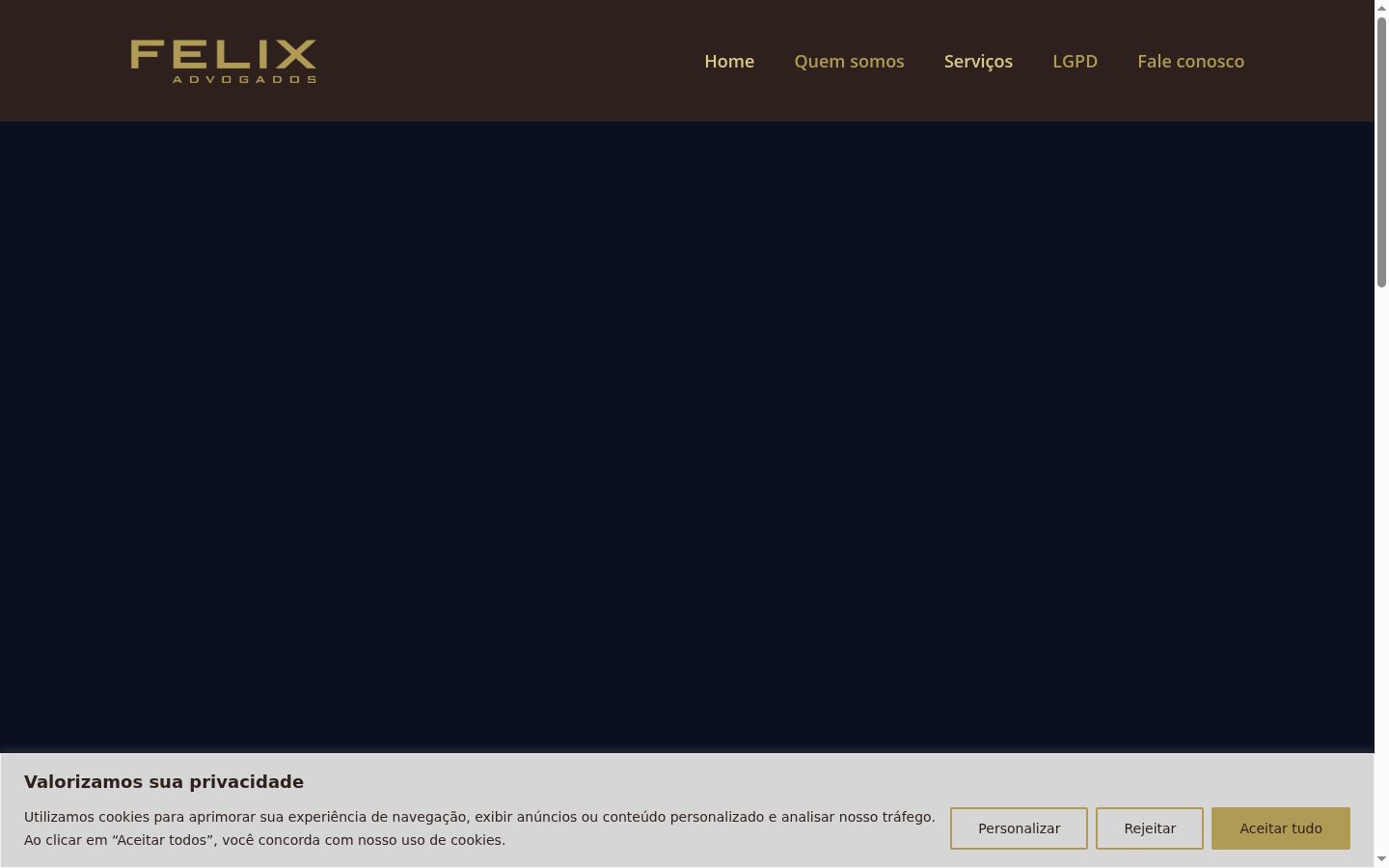 Screenshot des Einwilligungsbanners vor jeglicher Interaktion