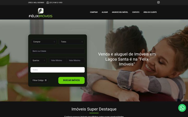 Snímek obrazovky feliximoveismg.com.br