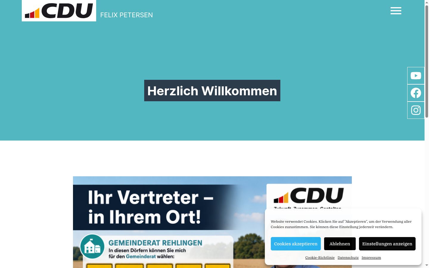 Screenshot tal-banner tal-kunsens muri qabel kwalunkwe interazzjoni
