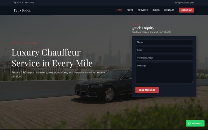 Screenshot of felixrides.com