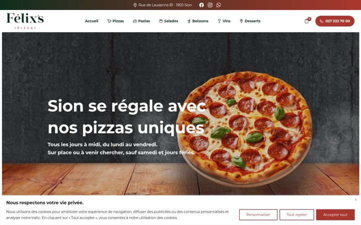 Screenshot of felixspizza.ch