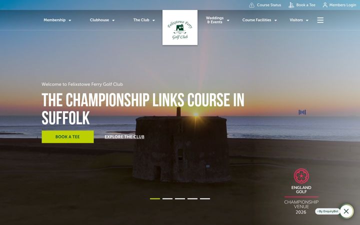 Screenshot ta' felixstowegolf.co.uk