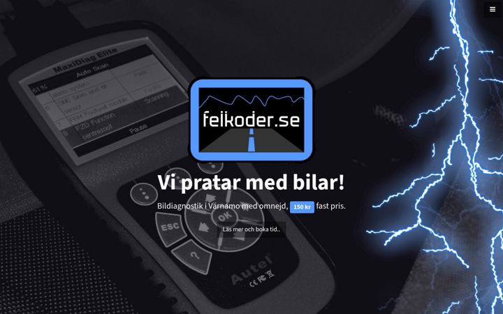 Screenshot of felkoder.se