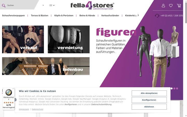 Екранна снимка на fella4stores.de