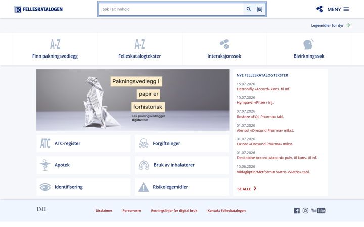 Screenshot of felleskatalogen.no