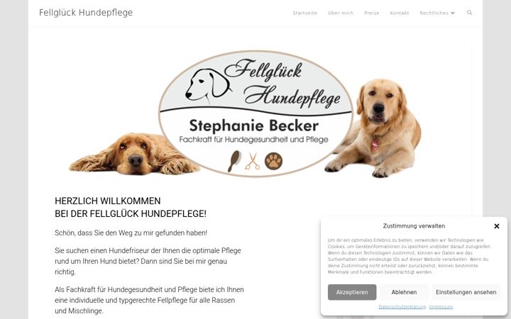 Screenshot of fellglueck-hundepflege.de