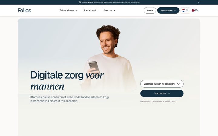 Screenshot of fellos.nl