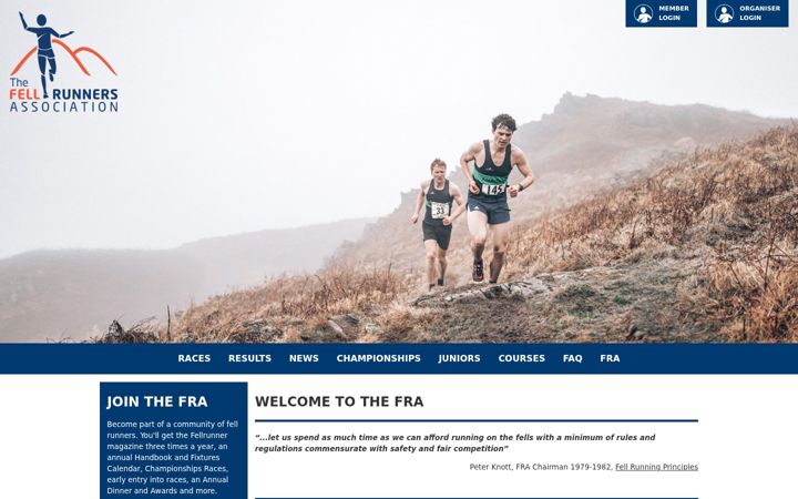 Screenshot of fellrunner.org.uk
