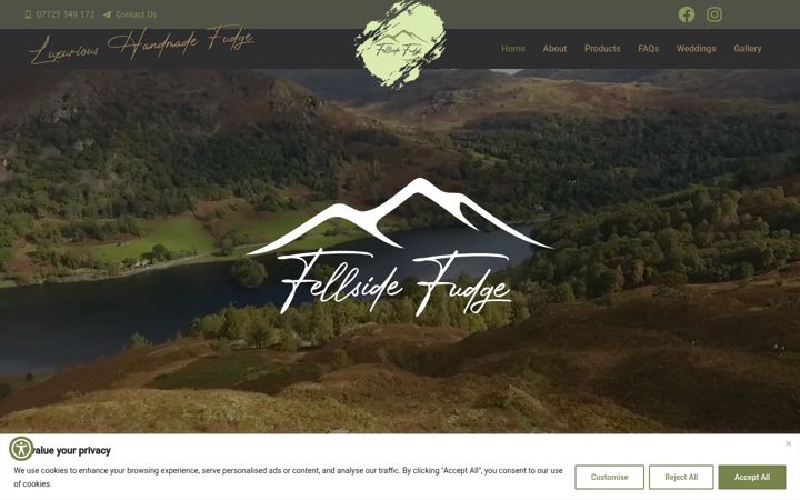 Screenshot of fellsidefudge.co.uk