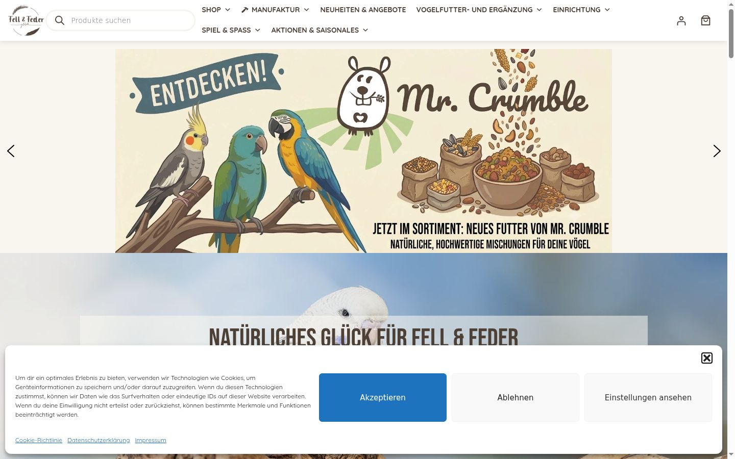 Screenshot tal-banner tal-kunsens muri qabel kwalunkwe interazzjoni