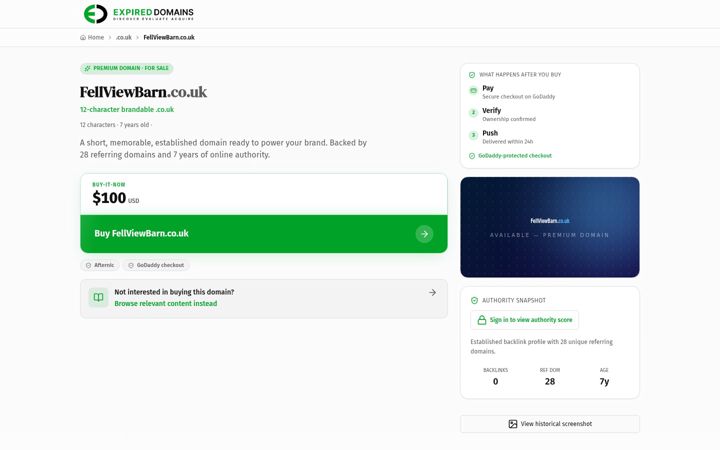Screenshot of fellviewbarn.co.uk