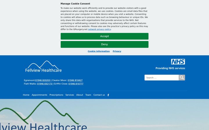 Screenshot of fellviewhealthcare.nhs.uk