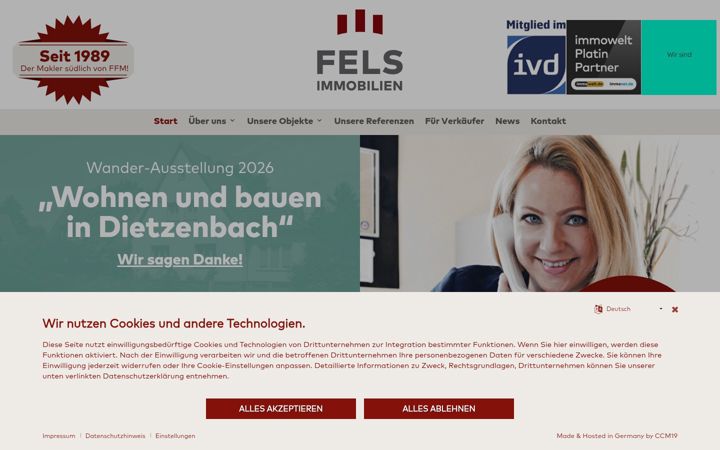 Screenshot van fels-immobilien.de
