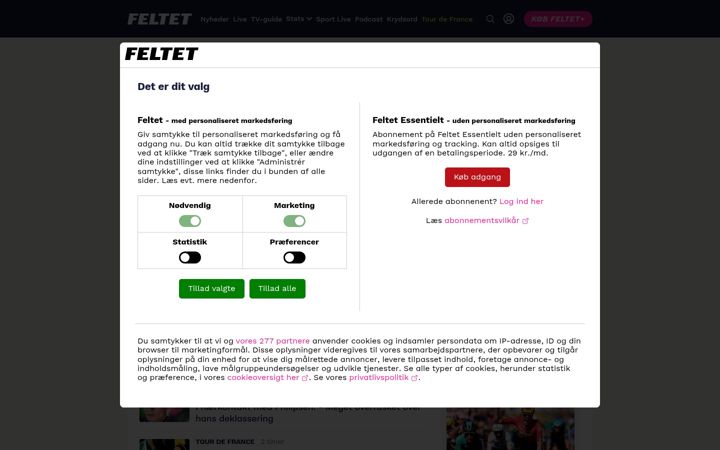 Screenshot of feltet.dk