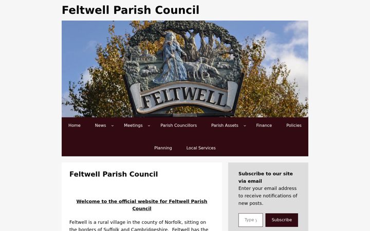 Screenshot of feltwellparishcouncil.gov.uk