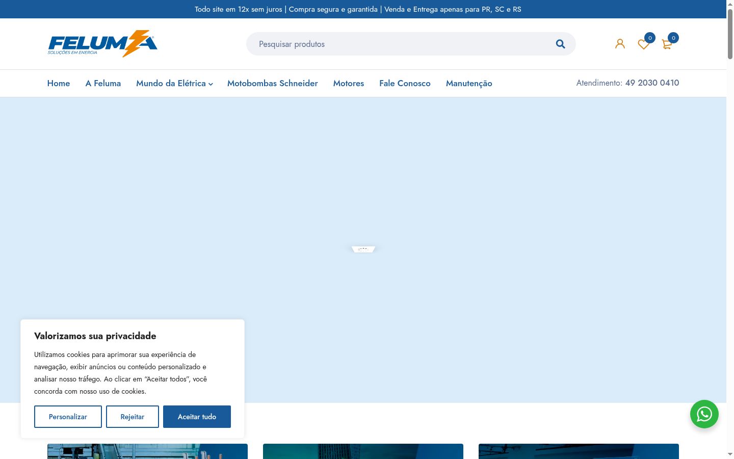 Screenshot des Einwilligungsbanners vor jeglicher Interaktion