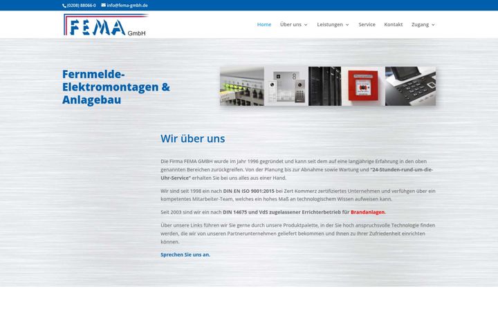 Screenshot van fema-gmbh.de