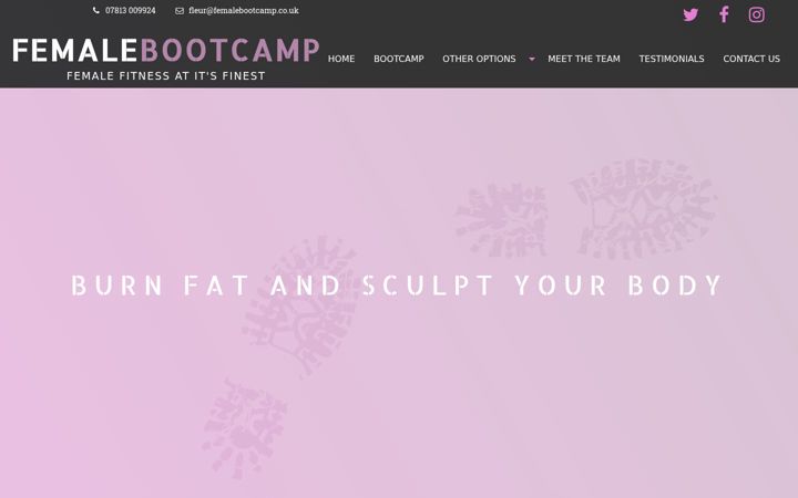 Screenshot of femalebootcamp.co.uk
