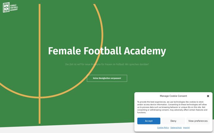 Screenshot of femalefootballacademy.org