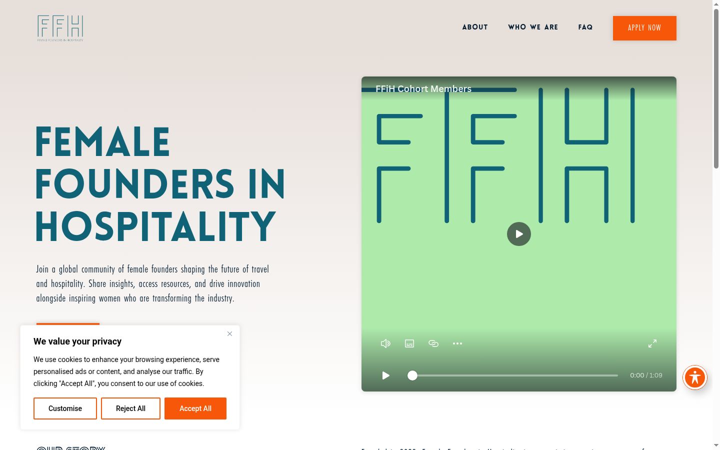Screenshot of the consent banner shown before any interaction