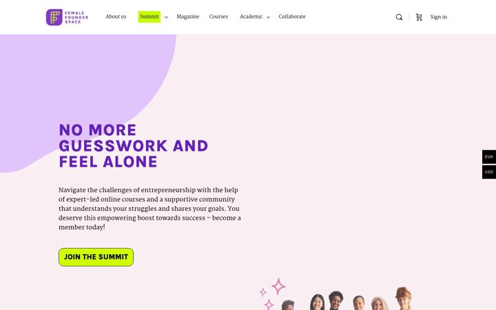 Screenshot of femalefounderspace.com