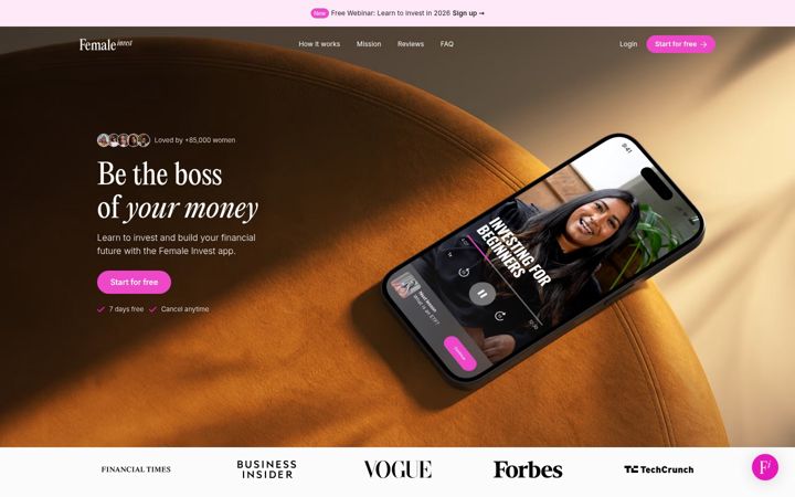 Screenshot of femaleinvest.co.uk