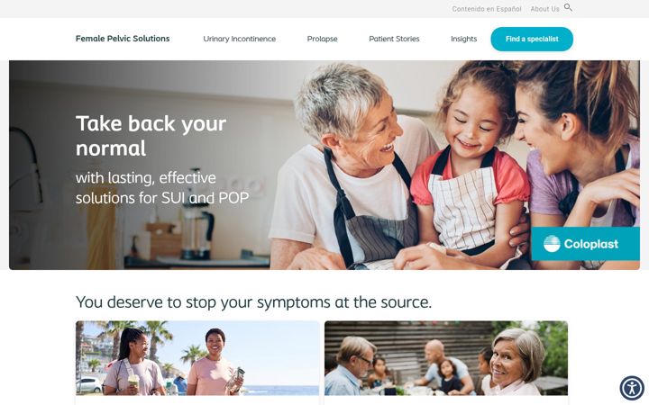Screenshot of femalepelvicsolutions.com