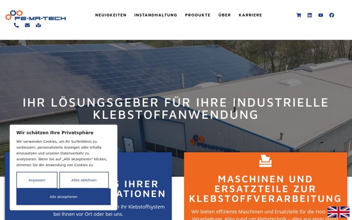 Screenshot van fematech.de