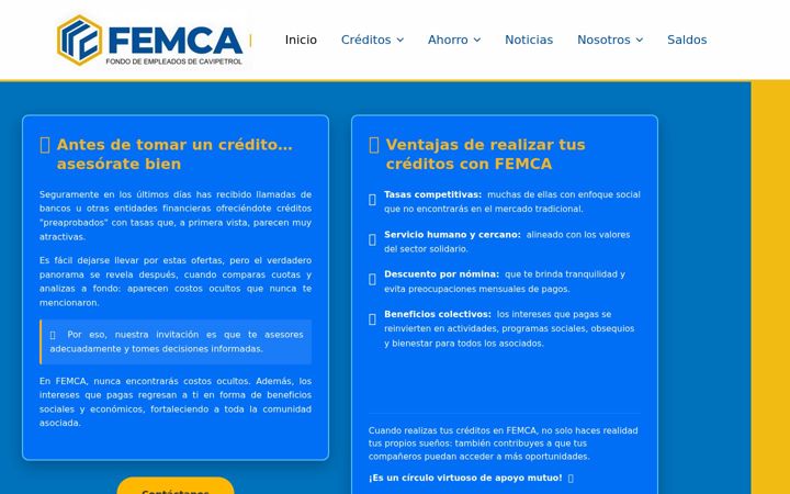 Ekrano kopija femca.com.co