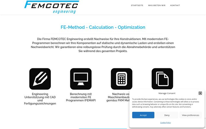 Screenshot of femcotec.ch