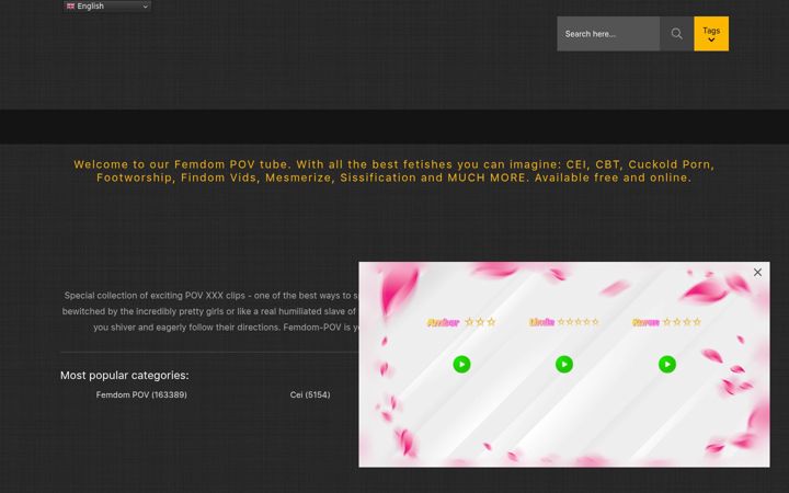 Screenshot of femdom-pov.me