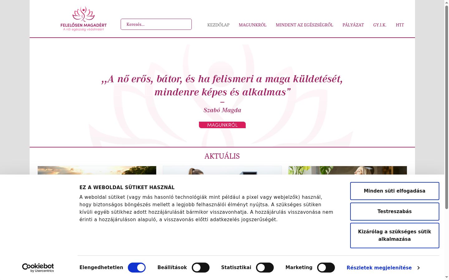 Screenshot of the consent banner shown before any interaction