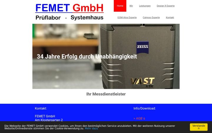 Screenshot of femet.de