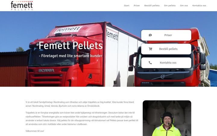 Screenshot of femettpellets.se