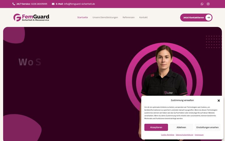 Screenshot of femguard-sicherheit.de