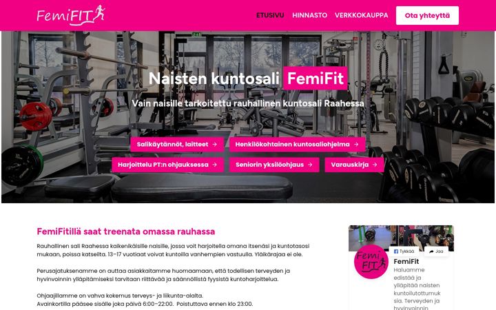 Screenshot of femifit.fi