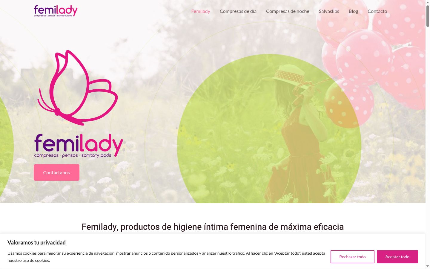 Captura de pantalla del banner de consentimiento mostrado antes de cualquier interacción