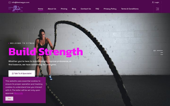 Screenshot of feminagym.com