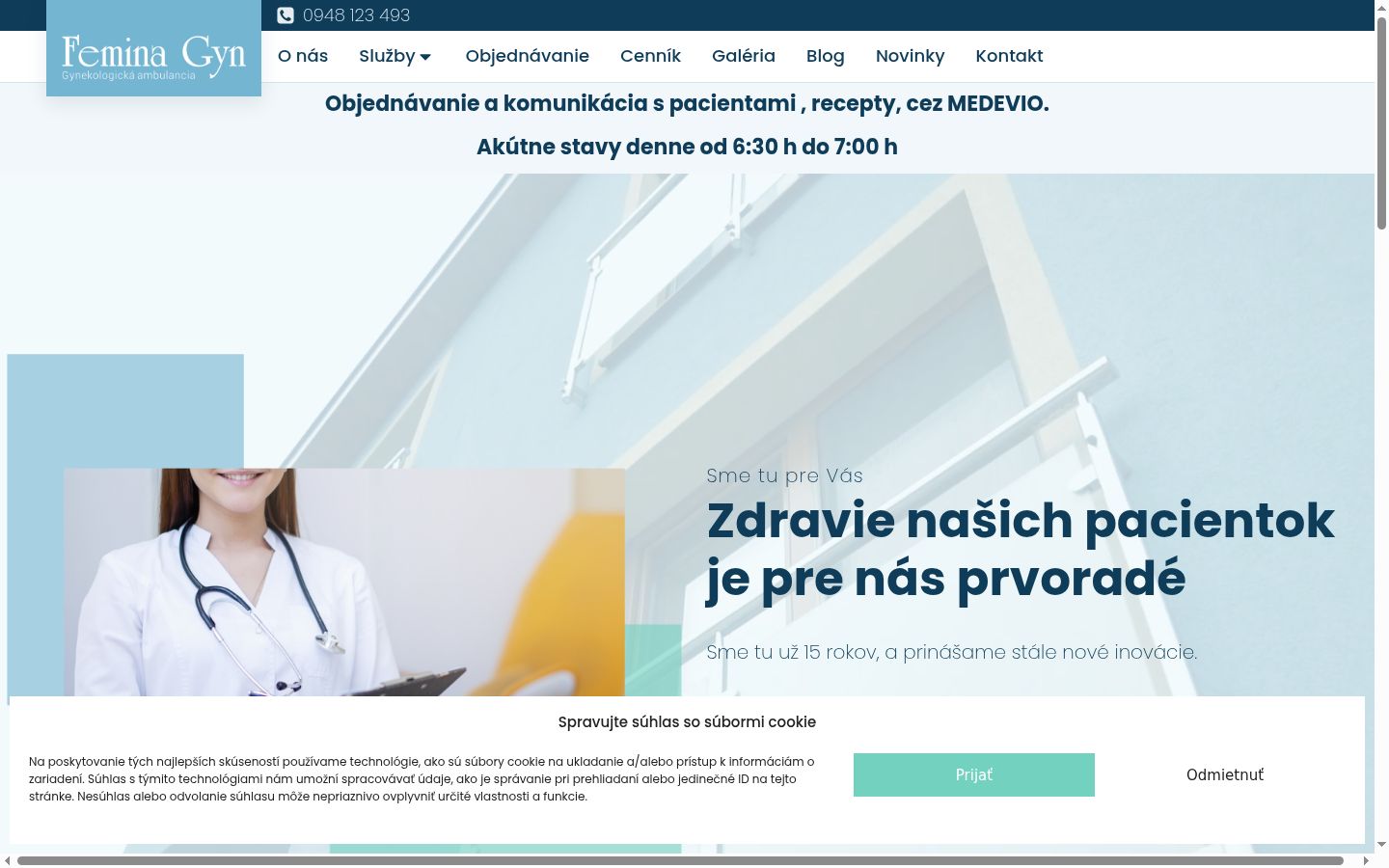 Snimka zaslona bannera za privolu prikazanog prije bilo kakve interakcije